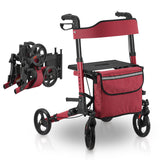 Déambulateur en aluminium Vital – pliable, avec siège et sac à provisions – jusqu'à 130 kg