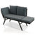 Polyrattan Multifunktionsbank Calvia Schwarz/Grau/Creme
