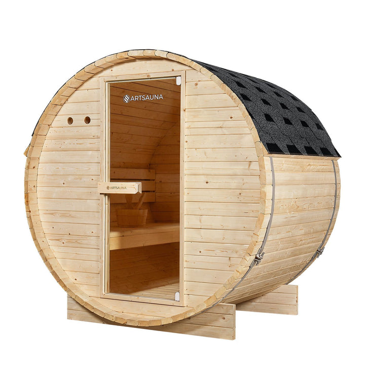 Sauna tonneau Spitzberg avec poêle de sauna