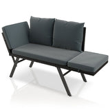 Banc multifonction en polyrotin Calvia Noir/Gris/Crème