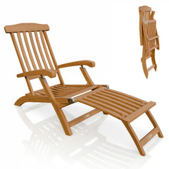 Bain de soleil de jardin résistant aux intempéries en bois huilé