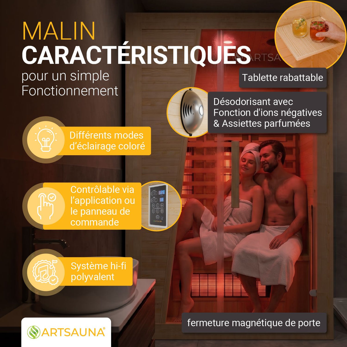 Cabine de sauna infrarouge Bergen 115