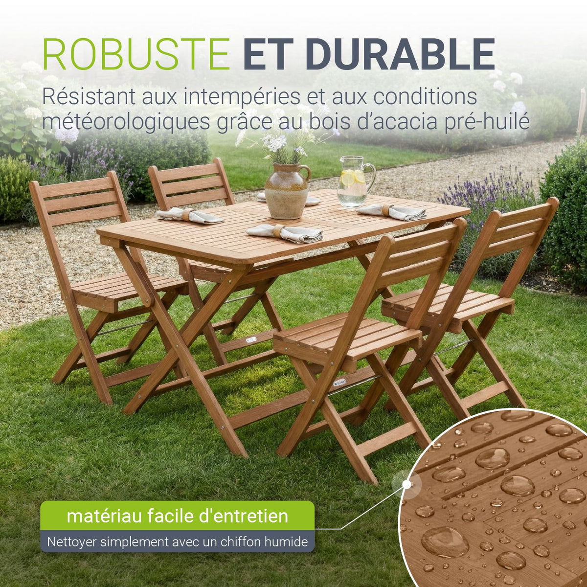 Salon de jardin Rimini en bois d'acacia