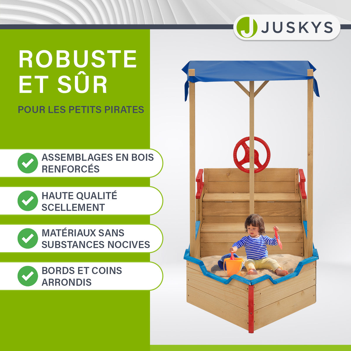 Bac à sable Captain Pit - Bateau pirate en bois