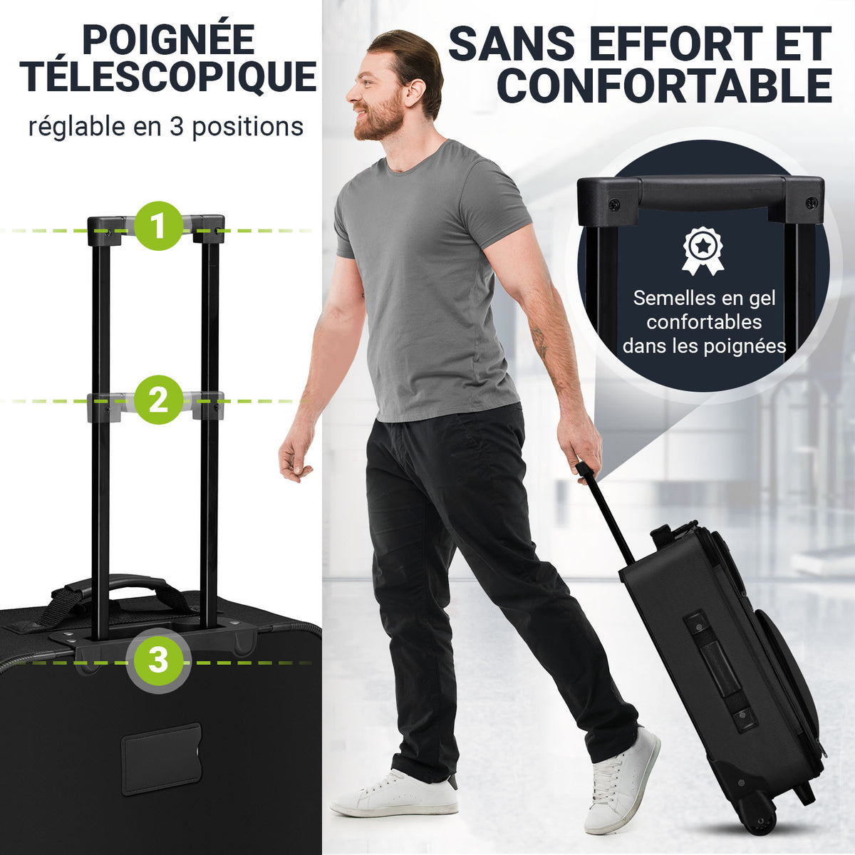 Ensemble de valises à roulettes de voyage Athènes