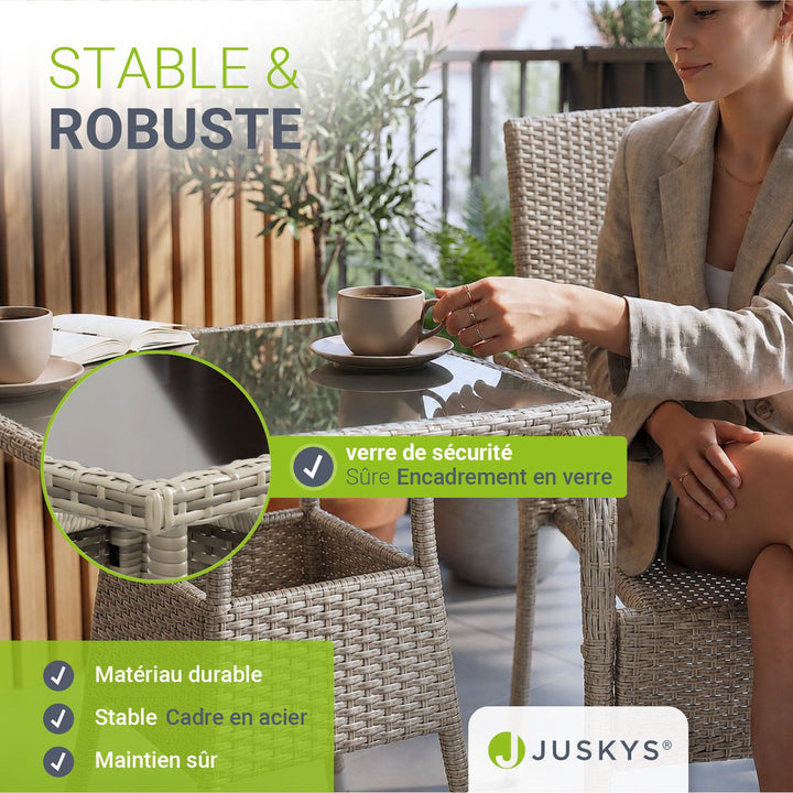 Table de jardin carrée en polyrotin Yoro