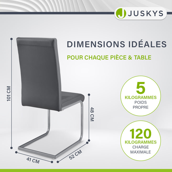 Chaise cantilever Vegas avec cuir artificiel