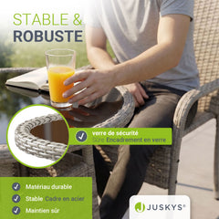 Table de jardin ronde en polyrotin Yoro