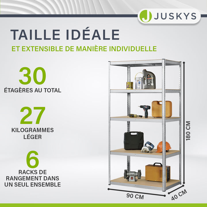 Ensemble de 2 à 8 étagères de rangement de base 180 x 90 x 40 cm