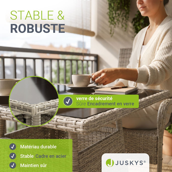 Table de jardin carrée en polyrotin Yoro