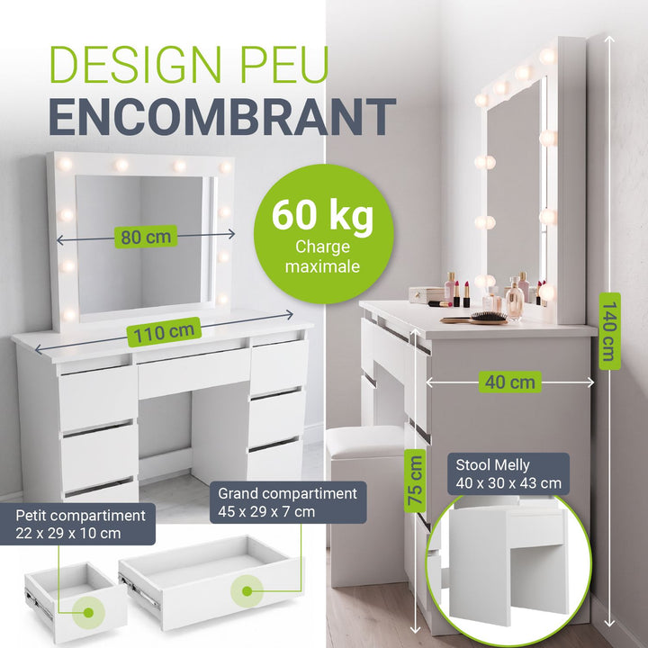Coiffeuse avec miroir Talea