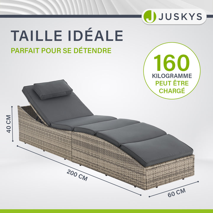 Chaise longue pliable en polyrotin Lamia
