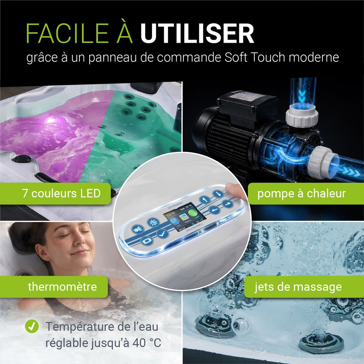 Oasis de bain à remous extérieur