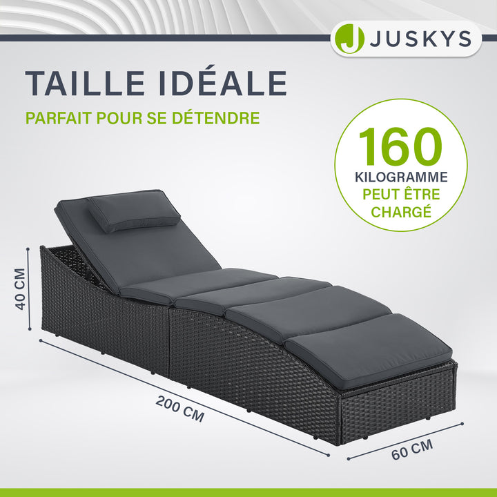 Chaise longue pliable en polyrotin Lamia