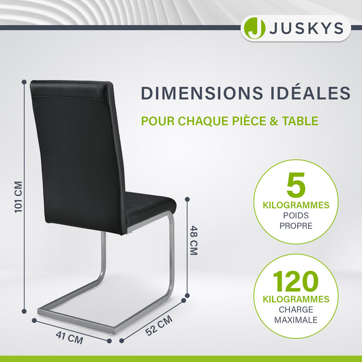 Chaise cantilever Vegas avec cuir artificiel