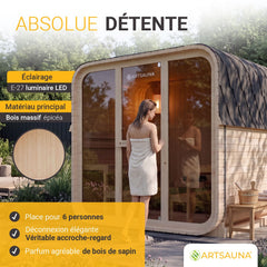 Sauna tonneau cubique Fjora L