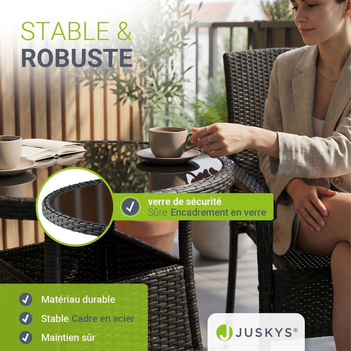 Table de jardin ronde en polyrotin Yoro