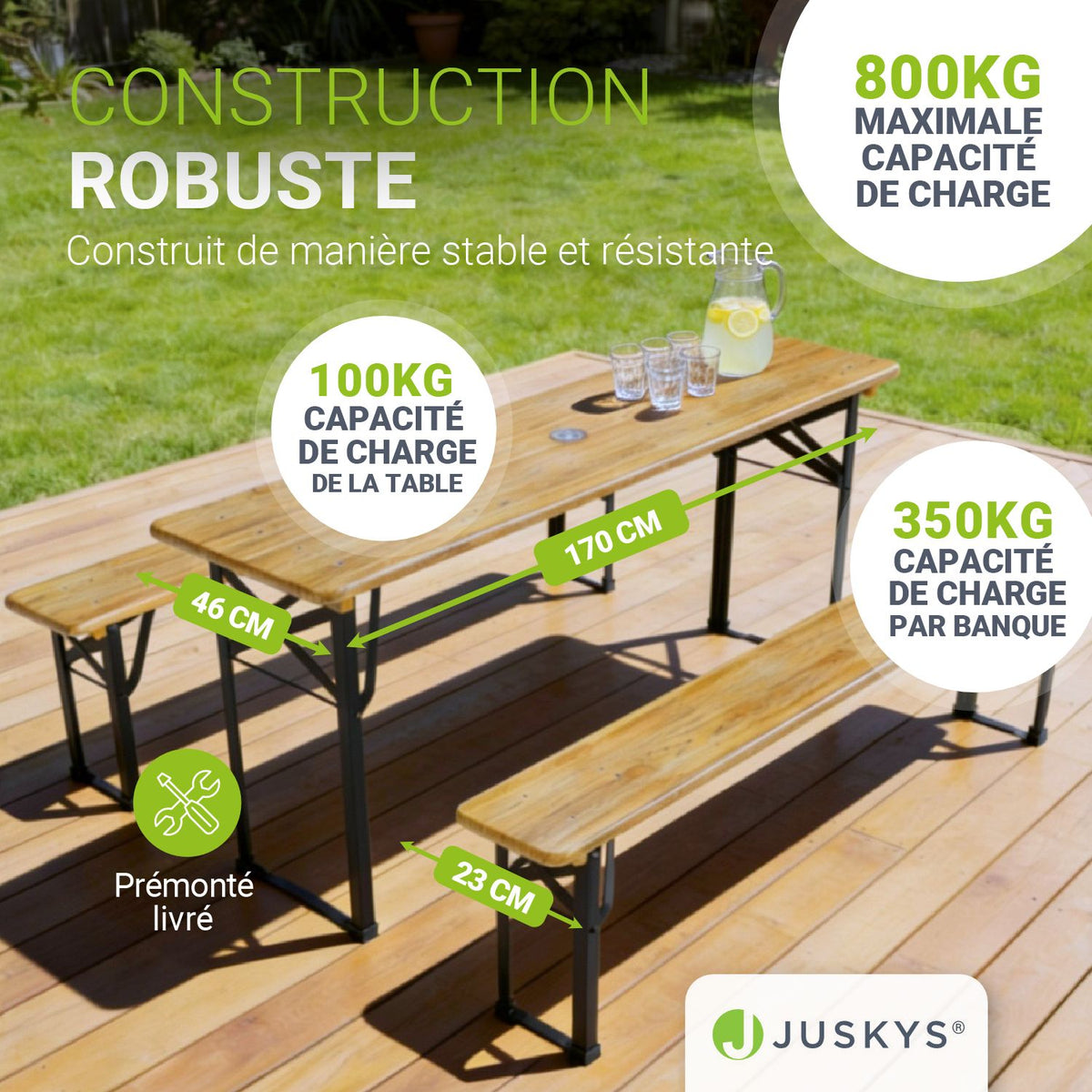 Ensemble de tente à bière Bichl 170 cm