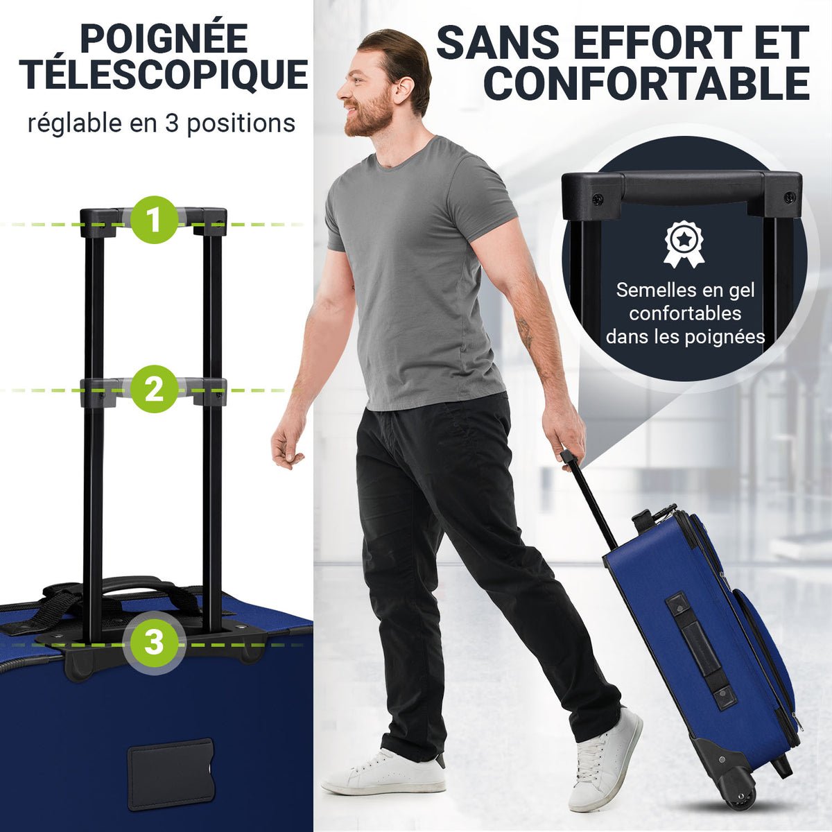Ensemble de valises à roulettes de voyage Athènes