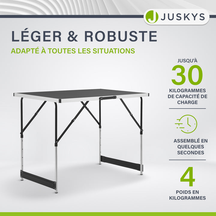 Table multifonctionnelle en aluminium en 3 parties
