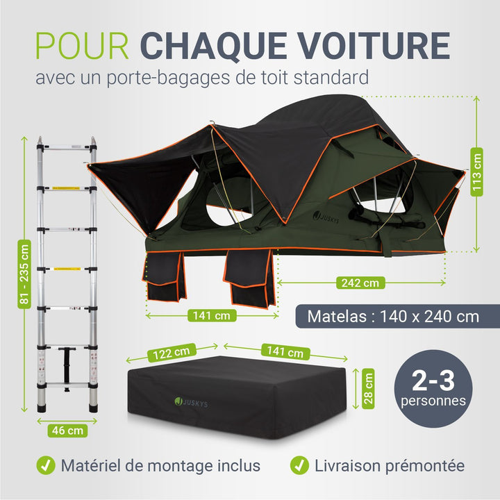 Tente de toit pour 2 personnes Lago