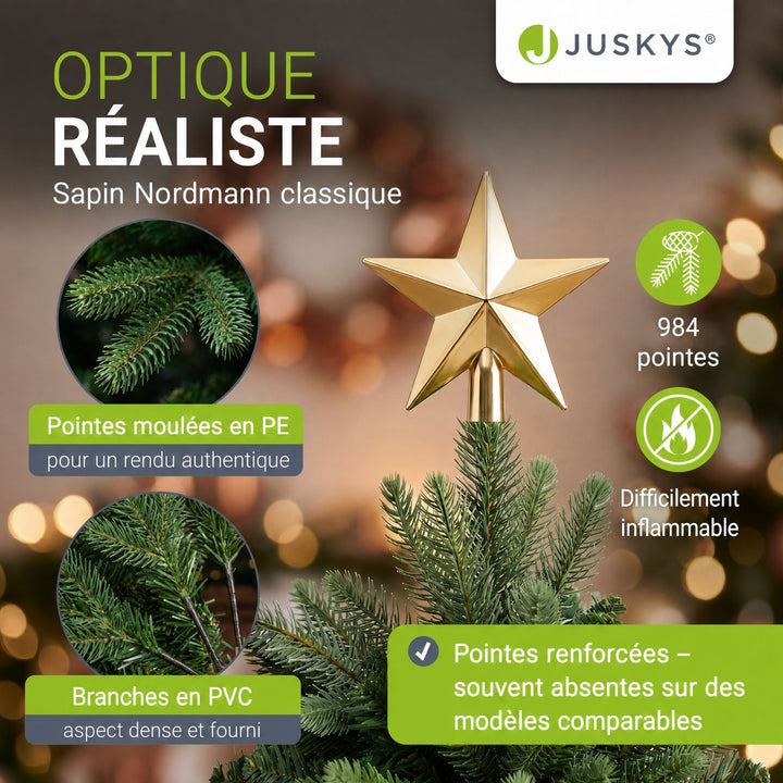 Sapin de Noël artificiel Norvi – aspect Nordmann – 150 à 220 cm