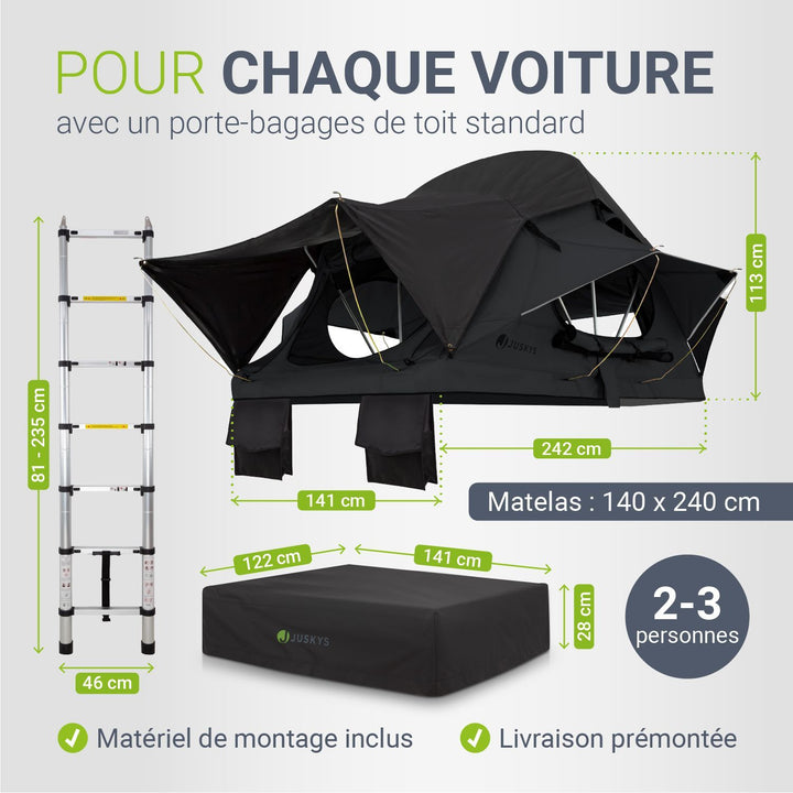 Tente de toit pour 2 personnes Lago