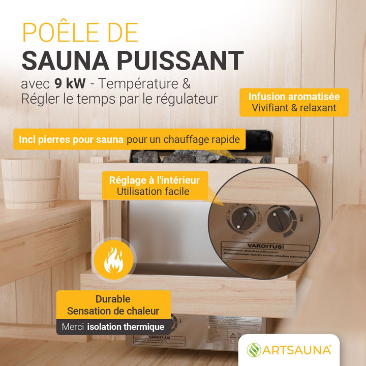 Sauna tonneau cubique Fjora L
