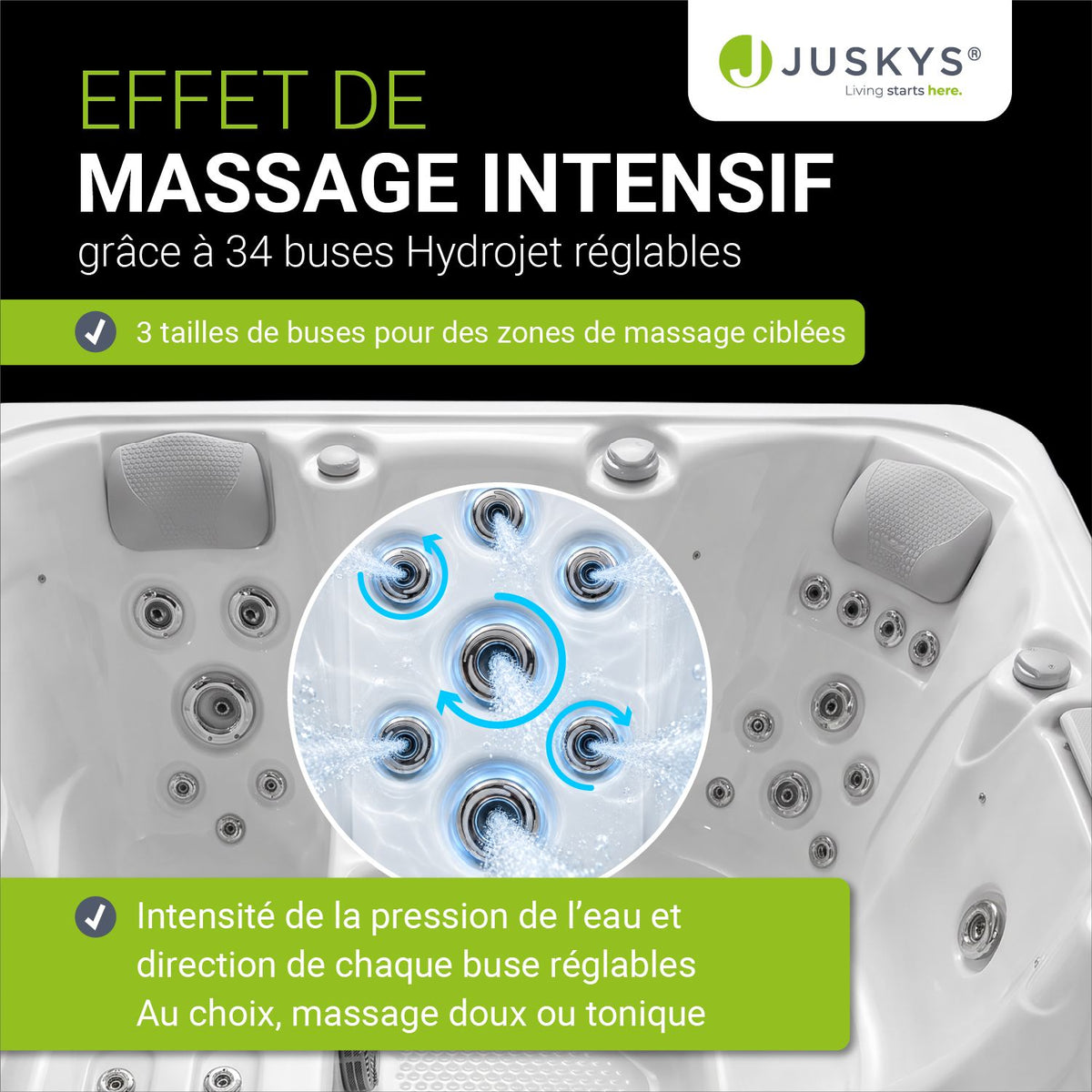 Spa extérieur Oasis Max – 5 places, 34 jets de massage et LED