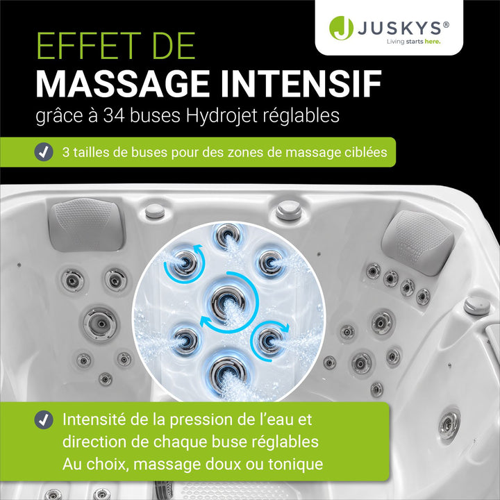 Spa extérieur Oasis Max – 5 places, 34 jets de massage et LED