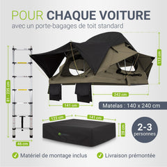 Tente de toit pour 2 personnes Lago