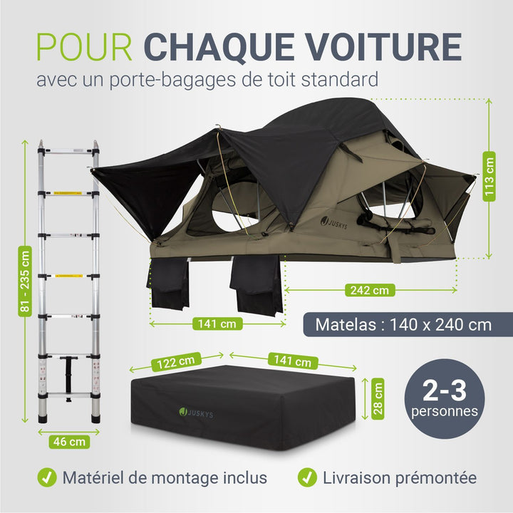 Tente de toit pour 2 personnes Lago