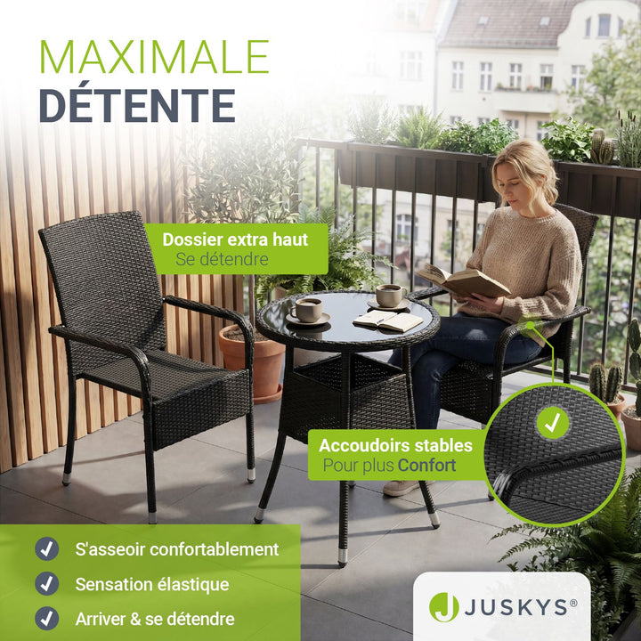 Chaises de jardin en polyrotin Yoro