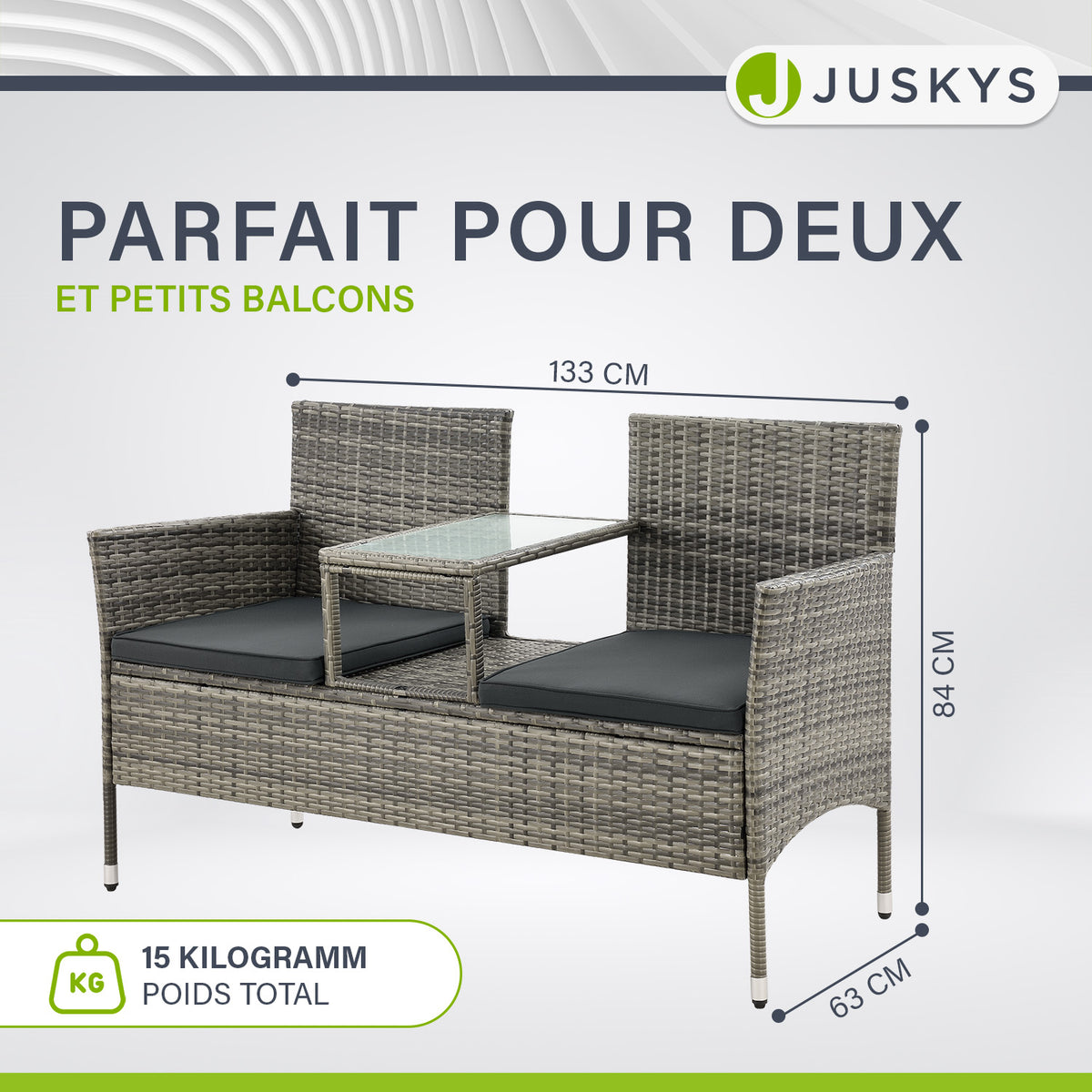 Banc en polyrotin Monaco