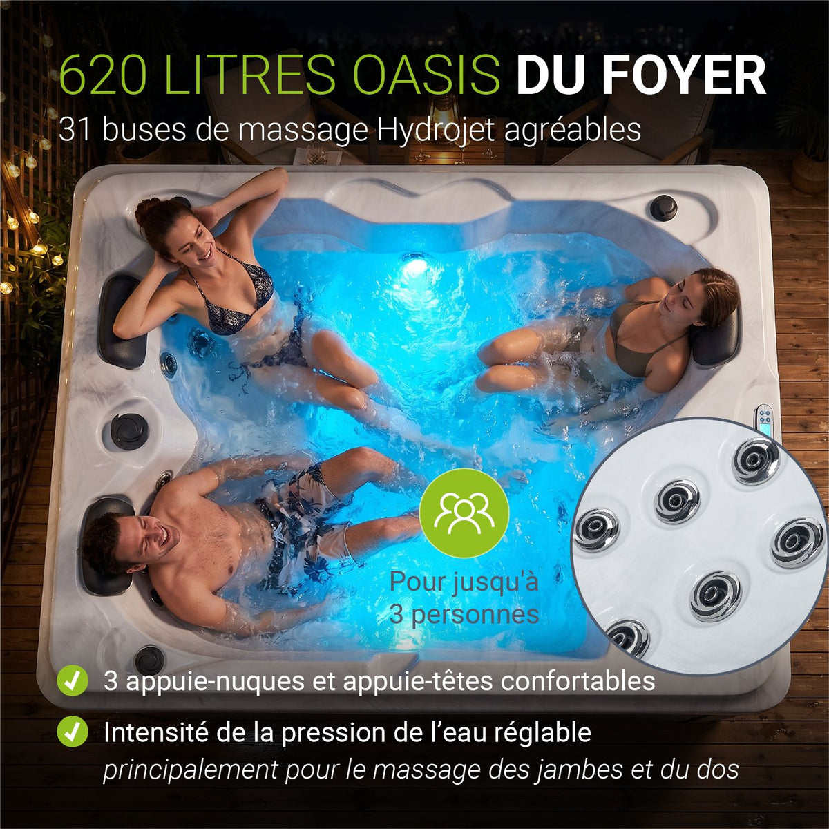 Oasis de bain à remous extérieur