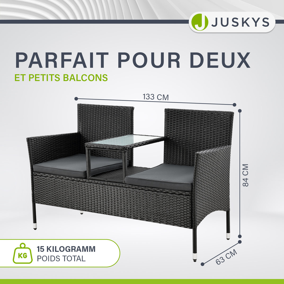 Banc en polyrotin Monaco