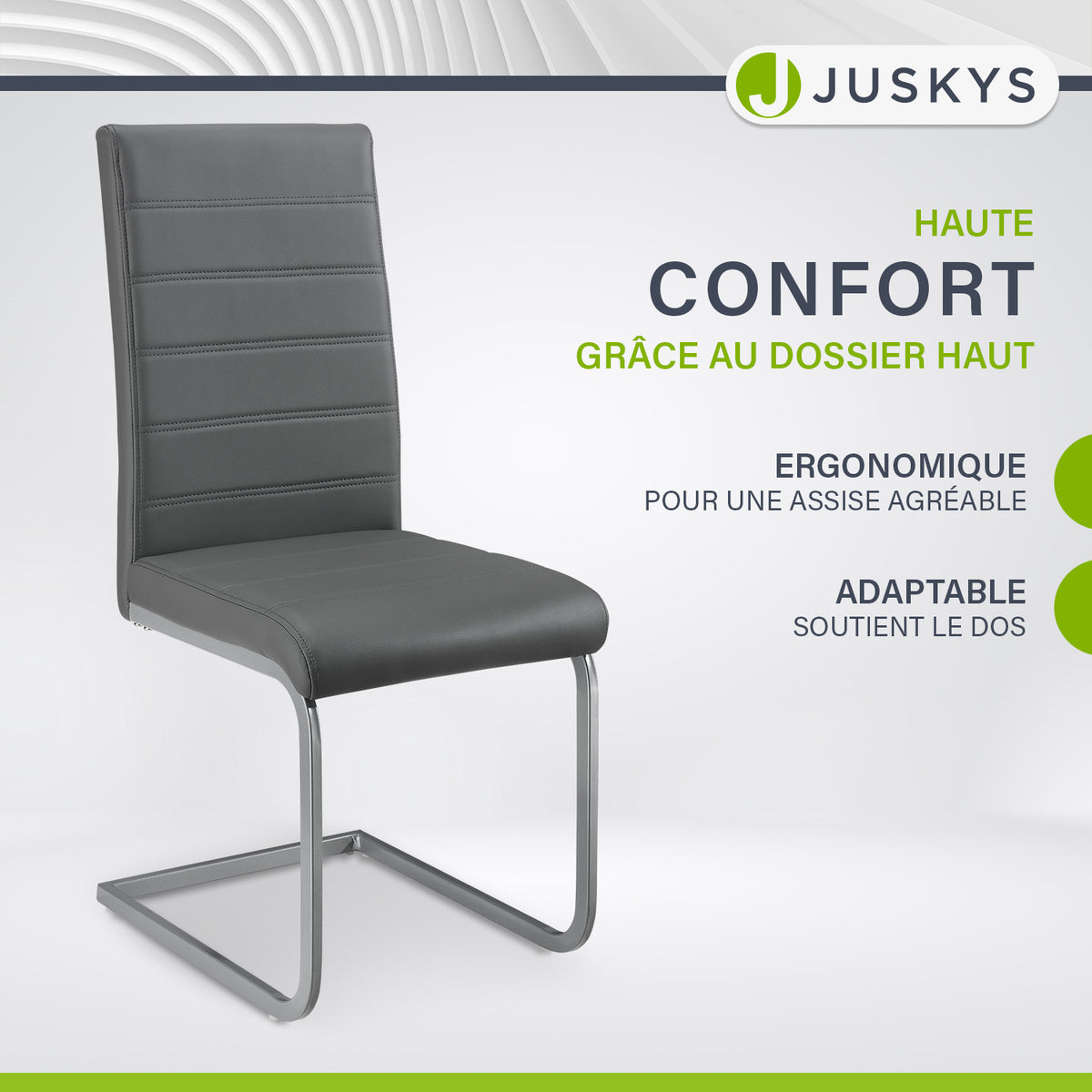 Chaise cantilever Vegas avec cuir artificiel