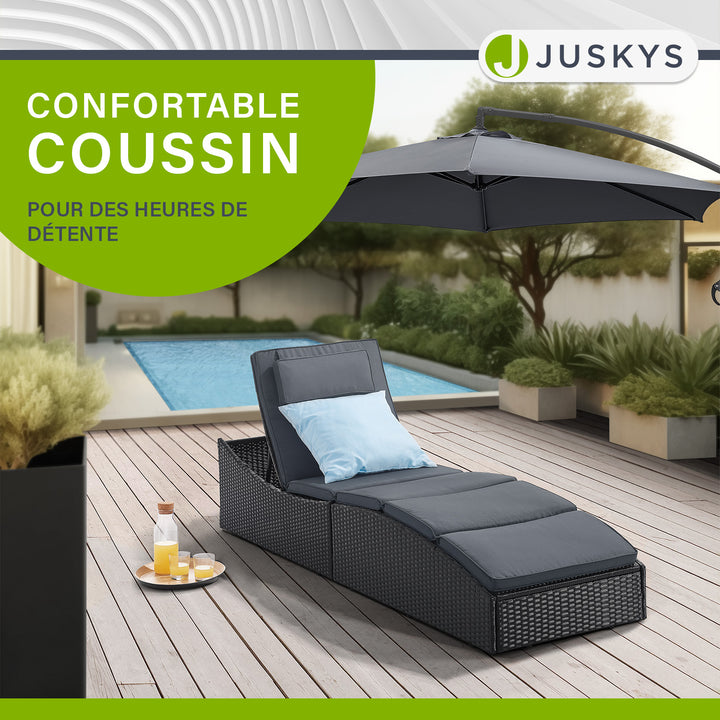 Chaise longue pliable en polyrotin Lamia