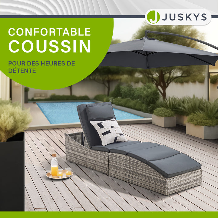 Chaise longue pliable en polyrotin Lamia