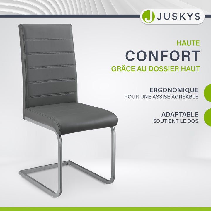 Chaise cantilever Vegas avec cuir artificiel