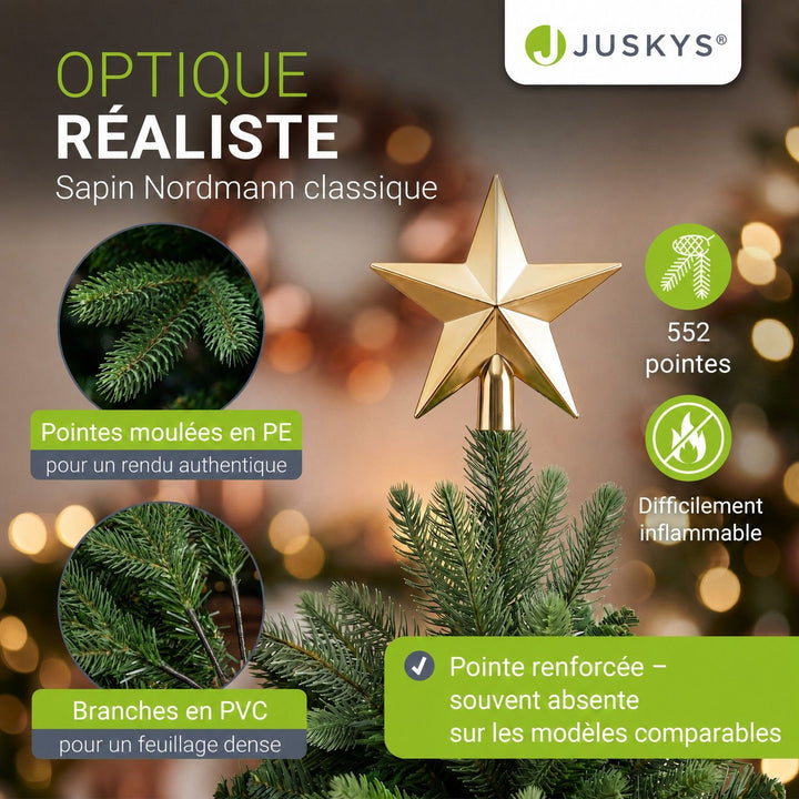 Sapin de Noël artificiel Norvi – aspect Nordmann – 150 à 220 cm