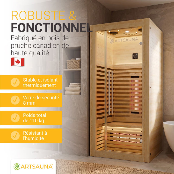 Cabine de sauna infrarouge Trondheim 90