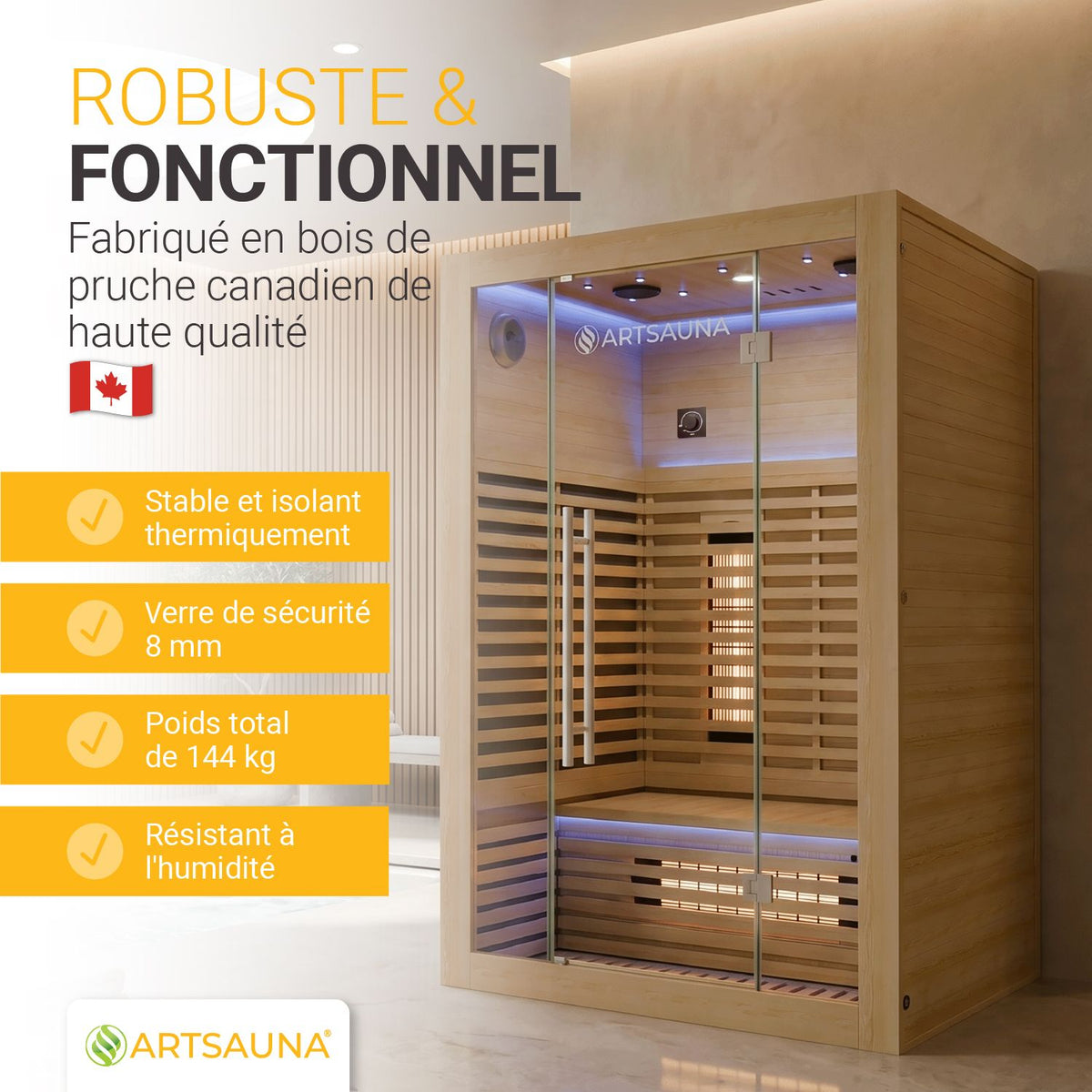 Cabine de sauna infrarouge Trondheim 120