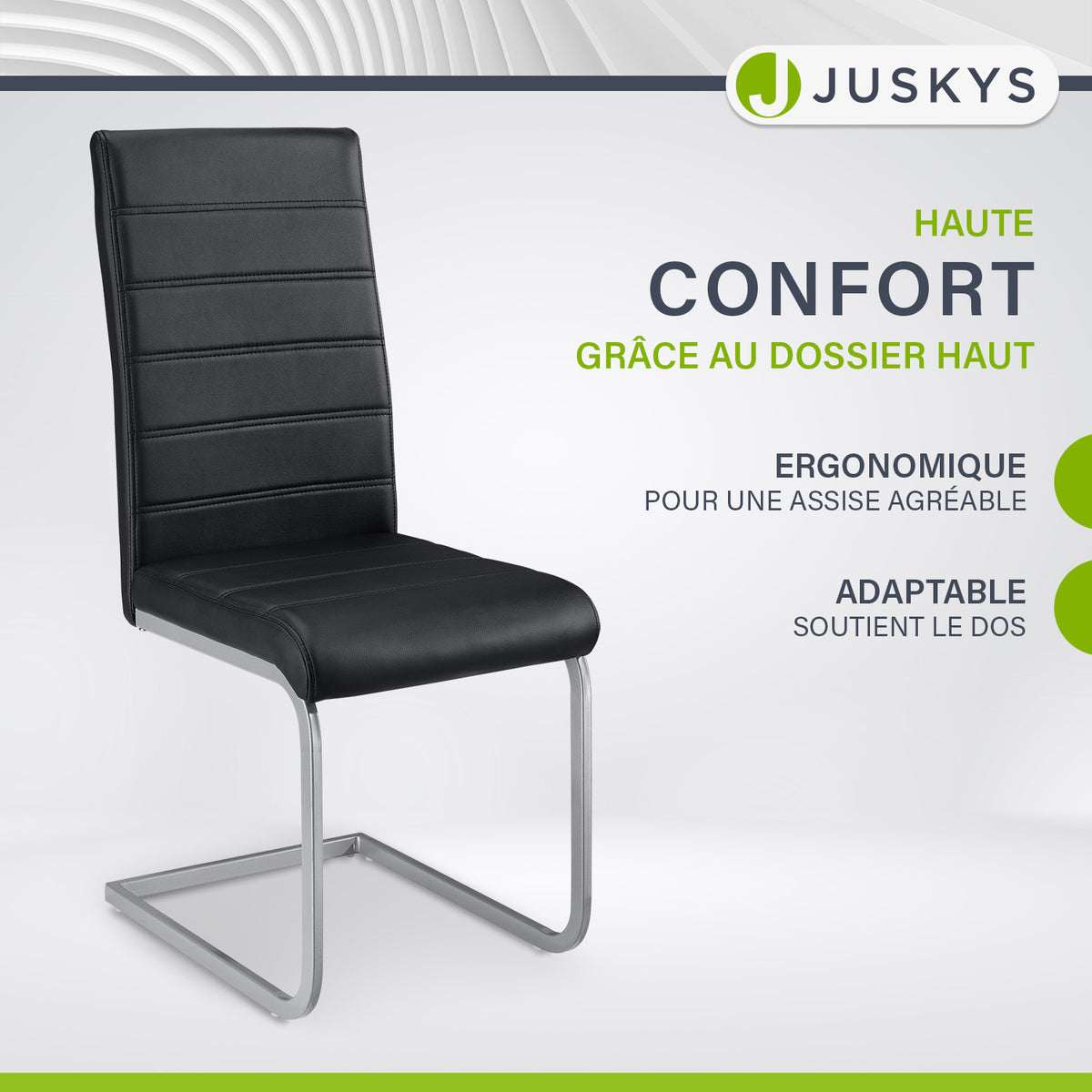 Chaise cantilever Vegas avec cuir artificiel