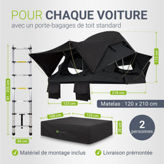 Tente de toit pour 2 personnes Lago