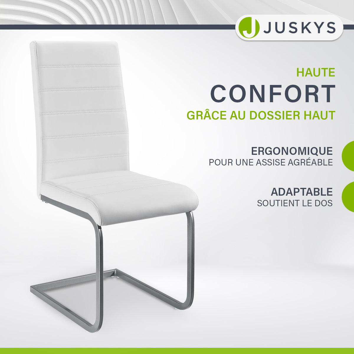 Chaise cantilever Vegas avec cuir artificiel