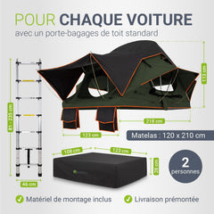 Tente de toit pour 2 personnes Lago