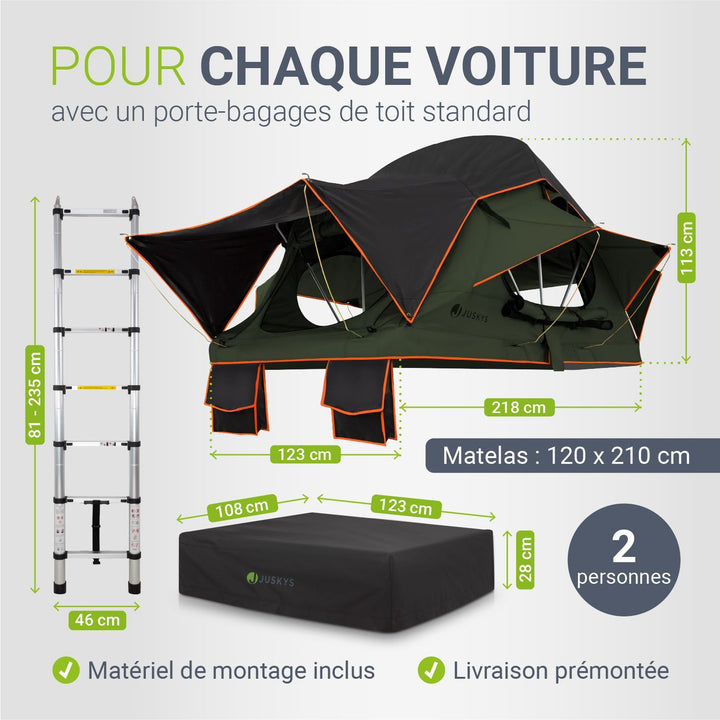 Tente de toit pour 2 personnes Lago