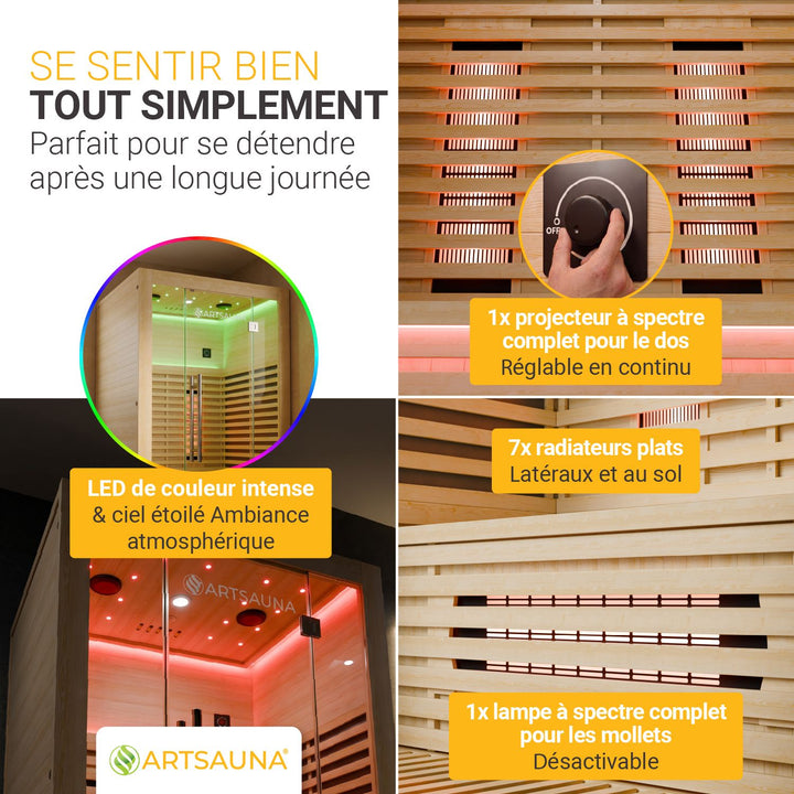 Cabine de sauna infrarouge Trondheim 120