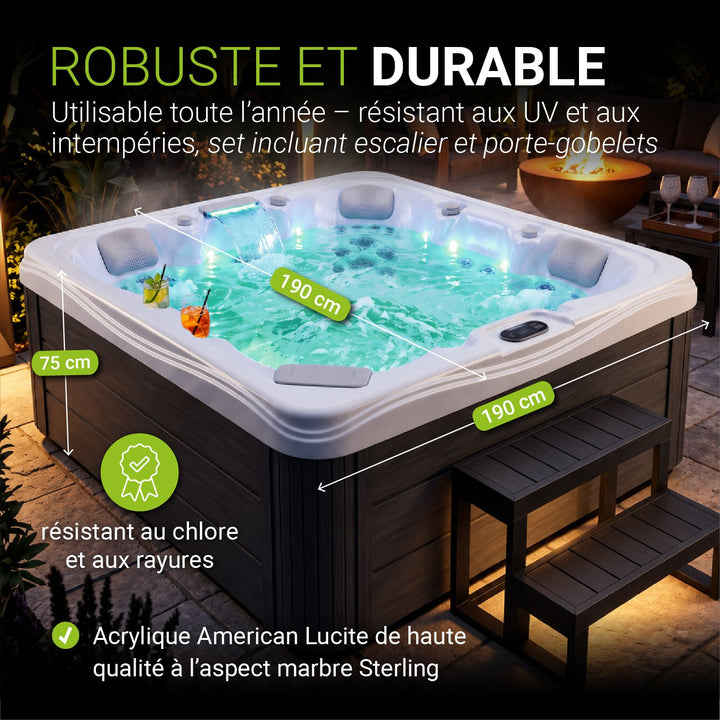 Spa extérieur Oasis Max – 5 places, 34 jets de massage et LED